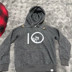 tentree Charcoal Hoodie with White Logo